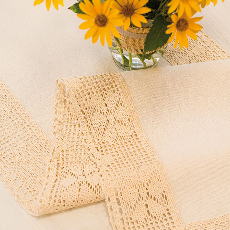 RACHELA Bieżnik z ażurem, szerokość 60 x wysokość 120cm, kolor 012 kremowy 912432
