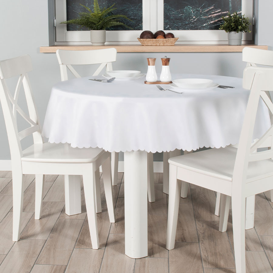 LARA Obrus wodoodporny, fi 160cm, kolor 001 biały 004770