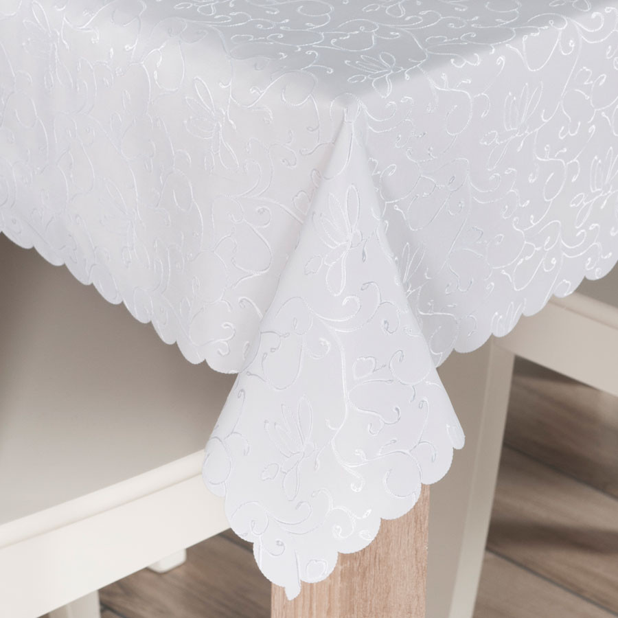 FLORA Obrus wodoodporny, 130x160cm, kolor 001 biały 004790