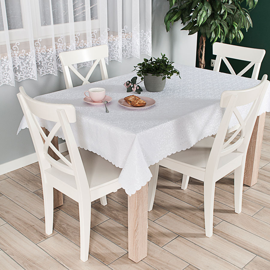 FLORA Obrus wodoodporny, 130x160cm, kolor 001 biały 004790