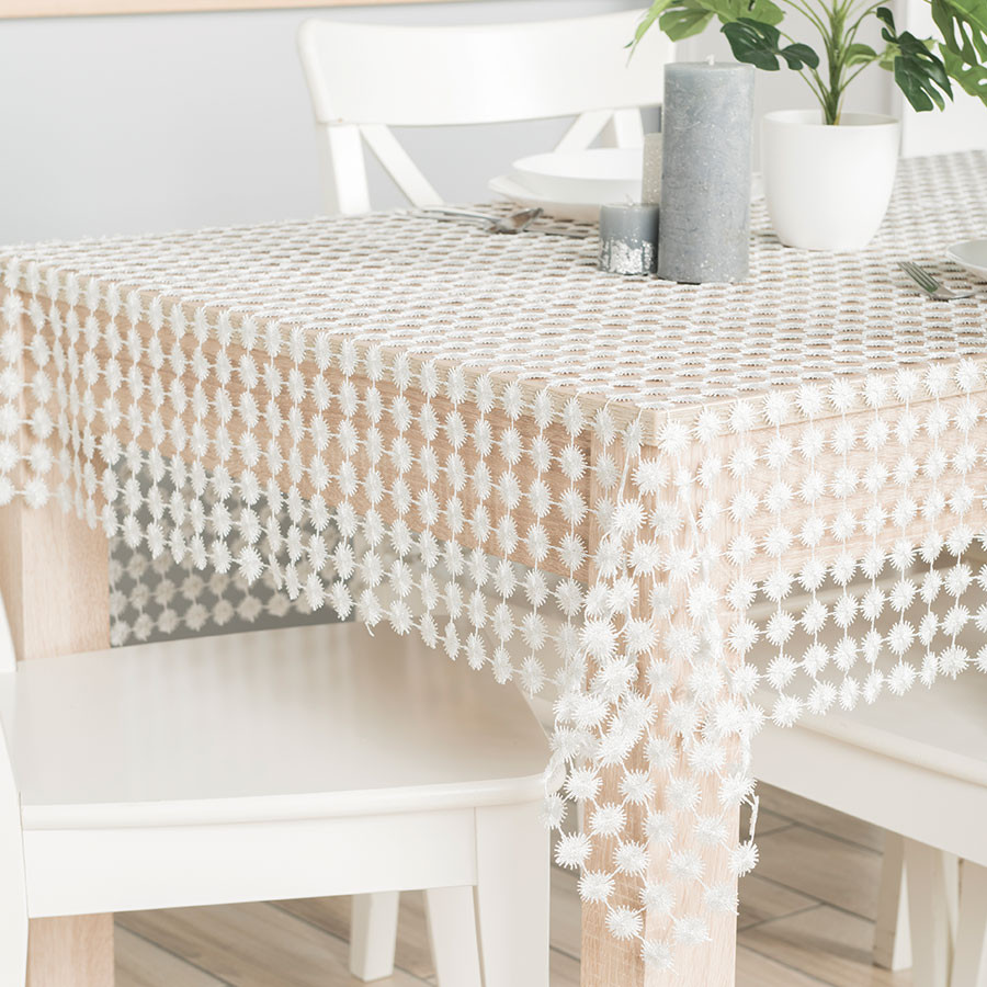 Lumina Obrus gipiurowy, kolor jasny szary007 z lurexem, rozmiar 140x180cm 061789