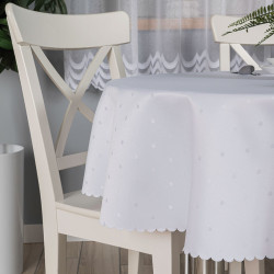 ANIELA Obrus wodoodporny, fi 160cm, kolor 001 biały 004791