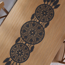 ALIA Bieżnik żakardowy gotowy, łapacz snów, szerokość 36 x wysokość 140cm, kolor 003 czarny 001390