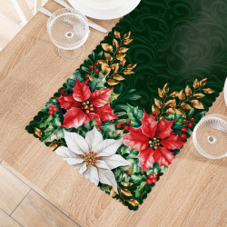 GWIAZDA BETLEJEMSKA Bieżnik NINA WODOODPORNA, 38x160cm, kolor 002 zielony PBN343