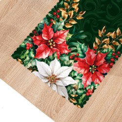 GWIAZDA BETLEJEMSKA Bieżnik NINA WODOODPORNA, 38x160cm, kolor 002 zielony PBN343