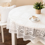 INESS · Obrus ażurowy · fi 130 cm · kolor biały