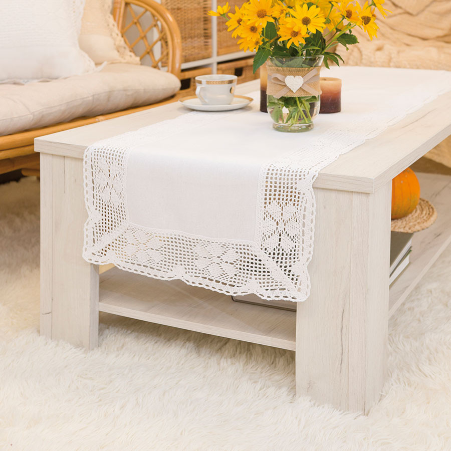 RACHELA Bieżnik z ażurem, szerokość 60 x wysokość 120cm, kolor 001 biały 912432