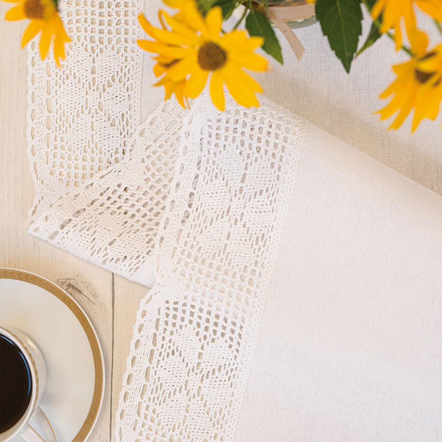 RACHELA Bieżnik z ażurem, szerokość 60 x wysokość 120cm, kolor 001 biały 912432