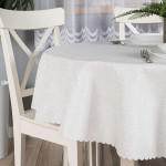 FLORA · Obrus wodoodporny · fi 160 cm · kolor kremowy