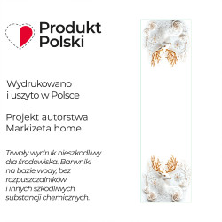 JELONEK Z EFEKTEM 3D Bieżnik NINA WODOODPORNA, 38x140cm, kolor 001 biały PBN344