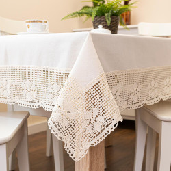 RACHELA Obrus z ażurem, szerokość 110cm x wysokość 160cm, kolor 012 jasny kremowy 912432