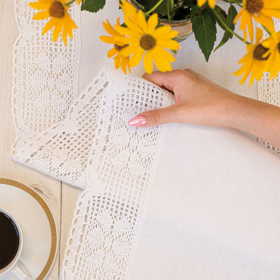 RACHELA Bieżnik z ażurem, szerokość 40 x wysokość 140cm, kolor 001 biały 912432