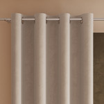 VELVI · Zasłona gotowa na przelotkach · 140x240 cm · kolor ciemny kremowy