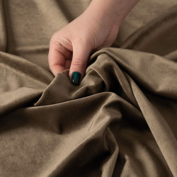 VELVI Zasłona gotowa na przelotkach, szerokość 140 x wysokość 260cm, kolor 002 brązowy VELVI0