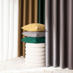 DONA Zasłona gotowa typu blackout na przelotkach, szerokość 140cm x wysokość 250cm, kolor 204 ciepły ciemny szary TD0015