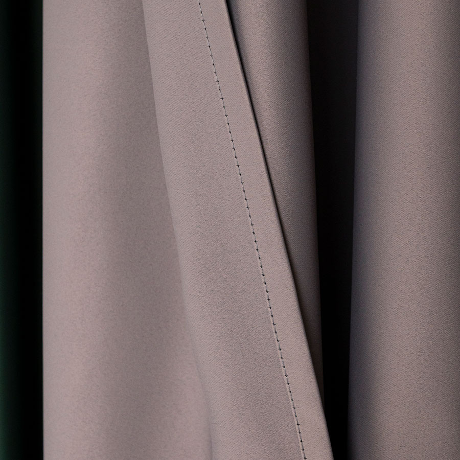 DONA Zasłona gotowa typu blackout na przelotkach, szerokość 140cm x wysokość 250cm, kolor 204 ciepły ciemny szary TD0015