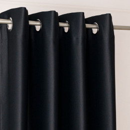 DONA Zasłona gotowa typu blackout na przelotkach, szerokość 140cm x wysokość 250cm, kolor 846 czarny TD0015