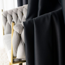 DONA Zasłona gotowa typu blackout na przelotkach, szerokość 140cm x wysokość 250cm, kolor 846 czarny TD0015