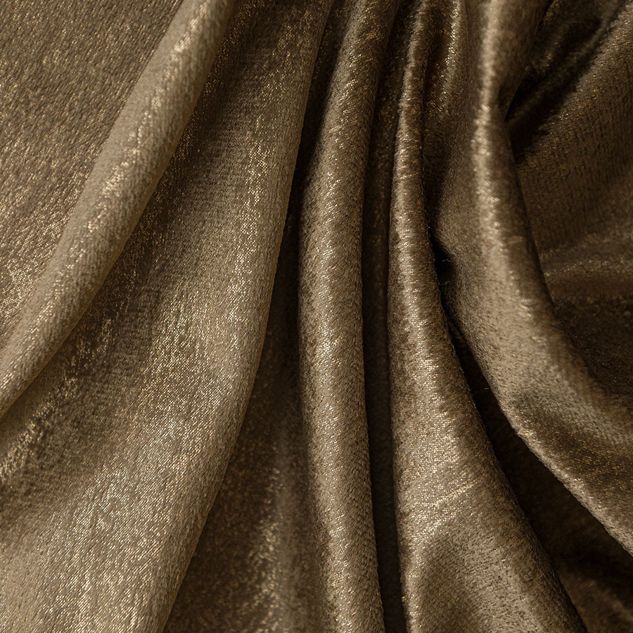 ELEONORA Zasłona gotowa na przelotkach, szerokość 140cm x wysokość 250cm, kolor 002 brązowy ze złotym nadrukiem na VELVI