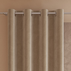 VELVI Zasłona gotowa na przelotkach, szerokość 140 x wysokość 250cm, kolor 001 ciemny beżowy VELVI0