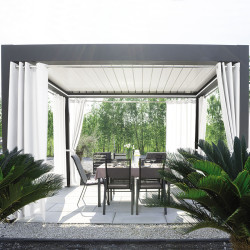 GARDENIA Zasłona gotowa na przelotkach, szerokość 140cm x wysokość 180cm, kolor 050 biały TD0025