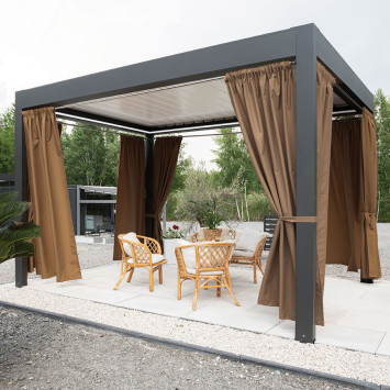 GARDENIA Zasłona gotowa na taśmie, szerokość 140cm x wysokość 200cm, kolor 008 ciepły brązowy TD0025 2