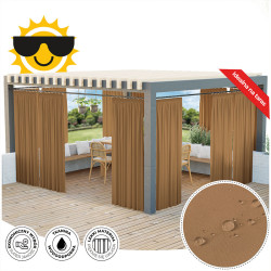 GARDENIA Zasłona gotowa na taśmie, szerokość 140cm x wysokość 200cm, kolor 008 ciepły brązowy TD0025