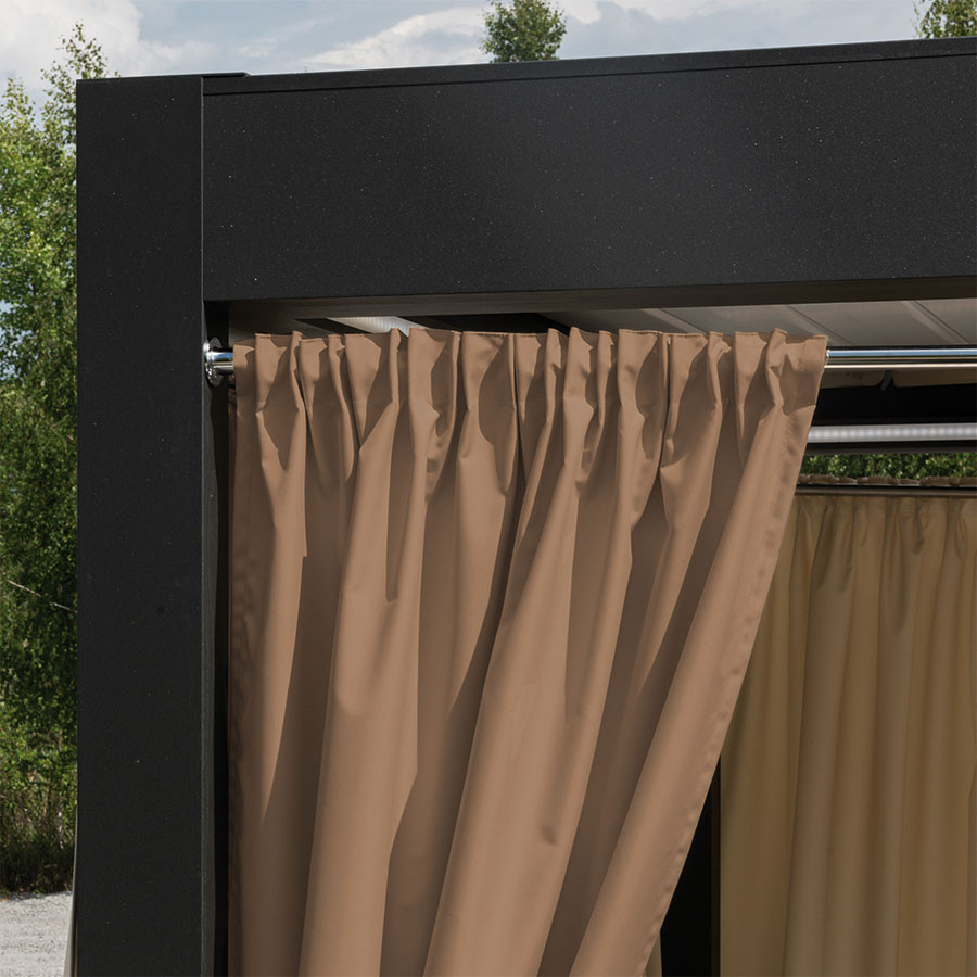 GARDENIA Zasłona gotowa na taśmie, szerokość 140cm x wysokość 240cm, kolor 008 ciepły brązowy TD0025