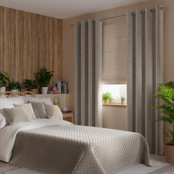 VELVI Zasłona gotowa na przelotkach, szerokość 140 x wysokość 230cm, kolor 017 szaro-beżowy VELVI0