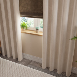 VELVI Zasłona gotowa na przelotkach, szerokość 140 x wysokość 250cm, kolor 016 kremowy VELVI0