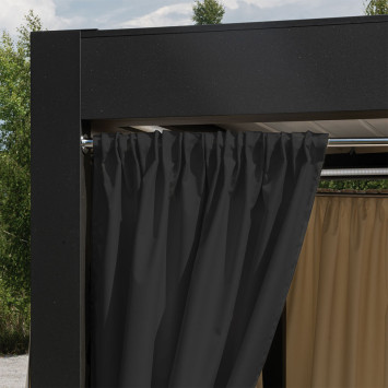 GARDENIA Zasłona gotowa na taśmie, szerokość 140cm x wysokość 220cm, kolor 039 czarny TD0025