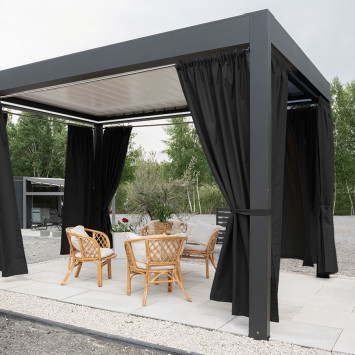 GARDENIA Zasłona gotowa na taśmie, szerokość 140cm x wysokość 220cm, kolor 039 czarny TD0025 2