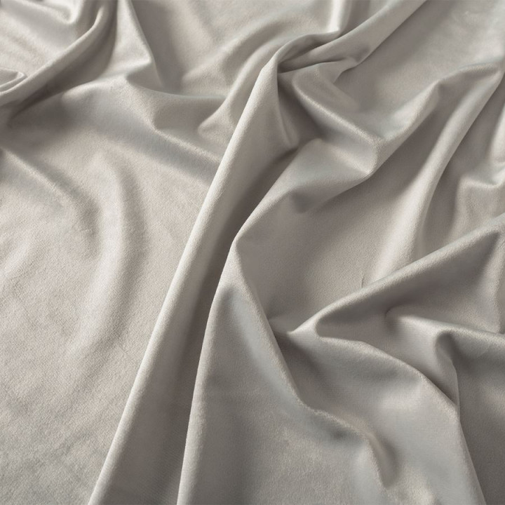 VELVI Zasłona gotowa na przelotkach, szerokość 140 x wysokość 250cm, kolor 021 pastelowy szary VELVI0