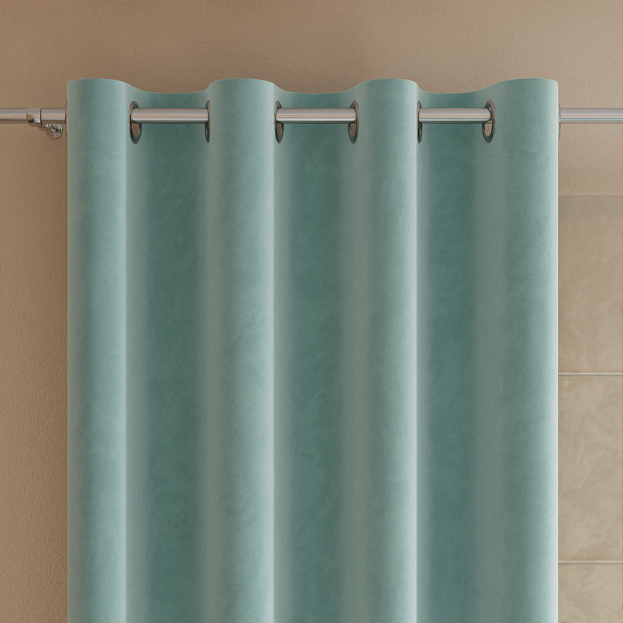 VELVI Zasłona gotowa na przelotkach, szerokość 140 x wysokość 230cm, kolor 007 miętowy VELVI0