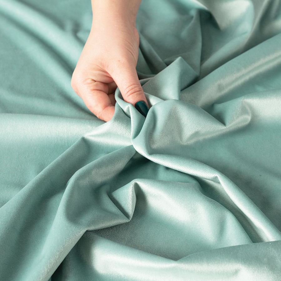 VELVI Zasłona gotowa na przelotkach, szerokość 140 x wysokość 240cm, kolor 007 miętowy VELVI0