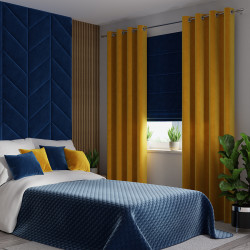 VELVI Zasłona gotowa na przelotkach, szerokość 140 x wysokość 230cm, kolor 019 szafranowy VELVI0