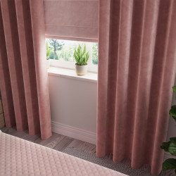 VELVI Zasłona gotowa na przelotkach, szerokość 140 x wysokość 230cm, kolor 013 ciemny pudrowy różowy VELVI0