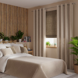 VELVI Zasłona gotowa na przelotkach, szerokość 140 x wysokość 230cm, kolor 015 ciemny kremowy VELVI0