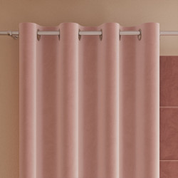 VELVI Zasłona gotowa na przelotkach, szerokość 140 x wysokość 230cm, kolor 004 pudrowy różowy VELVI0