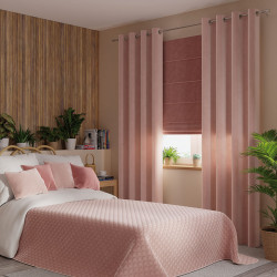 VELVI Zasłona gotowa na przelotkach, szerokość 140 x wysokość 230cm, kolor 004 pudrowy różowy VELVI0