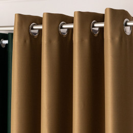 DONA Zasłona gotowa typu blackout na przelotkach, szerokość 140cm x wysokość 250cm, kolor 834 khaki TD0015