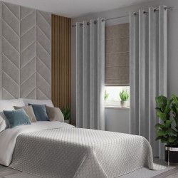 VELVI Zasłona gotowa na przelotkach, szerokość 140 x wysokość 250cm, kolor 022 chłodny szary VELVI0