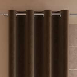 VELVI Zasłona gotowa na przelotkach, szerokość 140 x wysokość 250cm, kolor 002 brązowy VELVI0