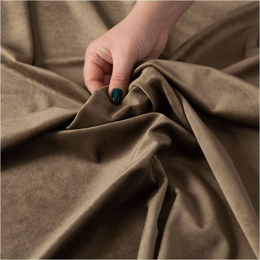 VELVI Zasłona gotowa na przelotkach, szerokość 140 x wysokość 250cm, kolor 002 brązowy VELVI0