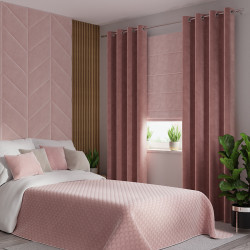 VELVI Zasłona gotowa na przelotkach, szerokość 140 x wysokość 240cm, kolor 013 ciemny pudrowy różowy VELVI0
