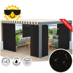 GARDENIA Zasłona gotowa na przelotkach, szerokość 140cm x wysokość 220cm, kolor 039 czarny TD0025