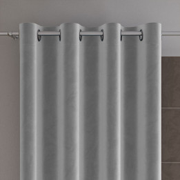 VELVI Zasłona gotowa na przelotkach, szerokość 140 x wysokość 240cm, kolor 022 chłodny szary VELVI0