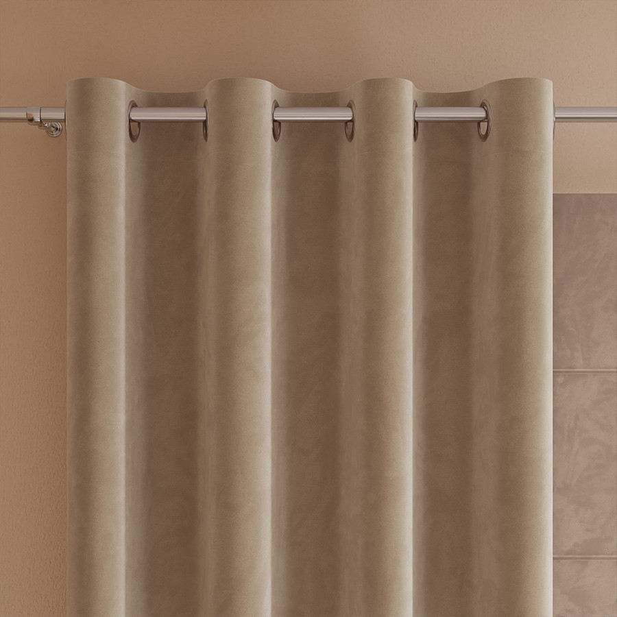 VELVI Zasłona gotowa na przelotkach, szerokość 140 x wysokość 230cm, kolor 001 ciemny beżowy VELVI0