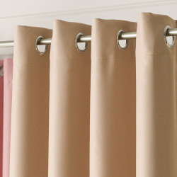 DONA Zasłona gotowa typu blackout na przelotkach, szerokość 140cm x wysokość 250cm, kolor 218 jasny chłodny beżowy TD0015