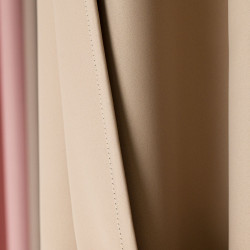 DONA Zasłona gotowa typu blackout na przelotkach, szerokość 140cm x wysokość 250cm, kolor 218 jasny chłodny beżowy TD0015